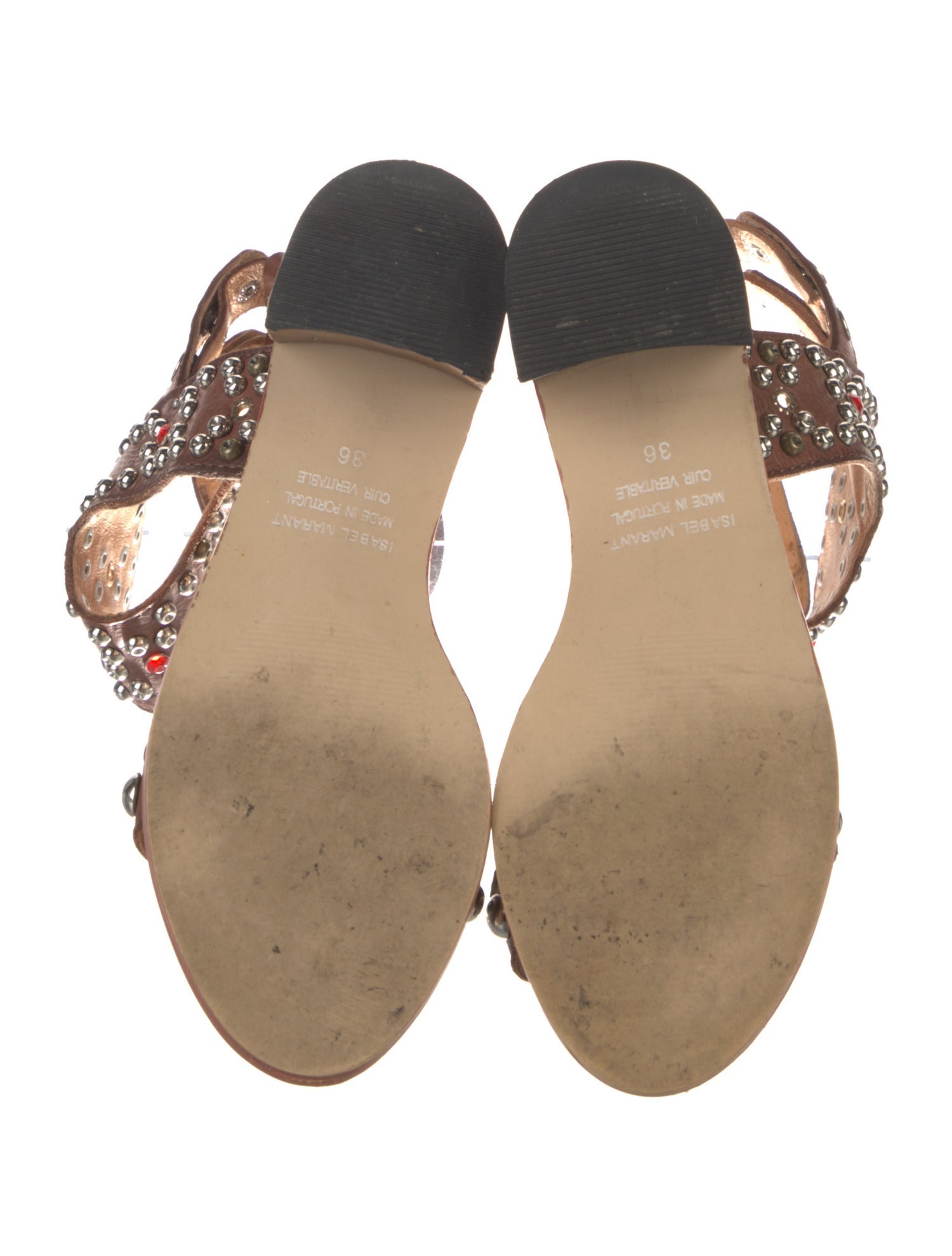 Isabel Marant Leather Crystal Embellishments Gladiator Sandals